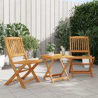vidaXL Set de comedor de jardín plegable 3 pzas madera maciza acacia - details 0