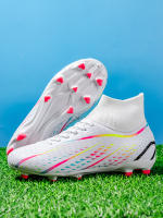 Zapatos De Fútbol Profesionales Para Adultos High-Tops De PU Para Hierba Artificial Y Terrenos De Entrenamiento Exterior Zapatos De Soccer Con Tacón Largo Y Cierre De Cordones - details 1