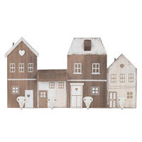 CAPRILO REGALOS & DECORACIÓN Percha Pared Decorativa de Madera y Metal "Casas 4 Ganchos". Adornos. Percheros. Regalos Originales. Decoración Hogar. 40 x 5 x 21 cm - details 2