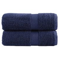 vidaXL Toallas 2 uds 100% algodón 30x30 cm 600 gsm toallita paño Color Azul,  Azul marino,  Blanco y mas - details 1