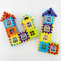 Bloques De Construcción Grandes Con Ventanas Para Niños Y Niñas En Preescolar Y Primaria Juguetes De Ensamblaje De Plástico 71 Piezas Colores Y Estilos Aleatorios - details 5