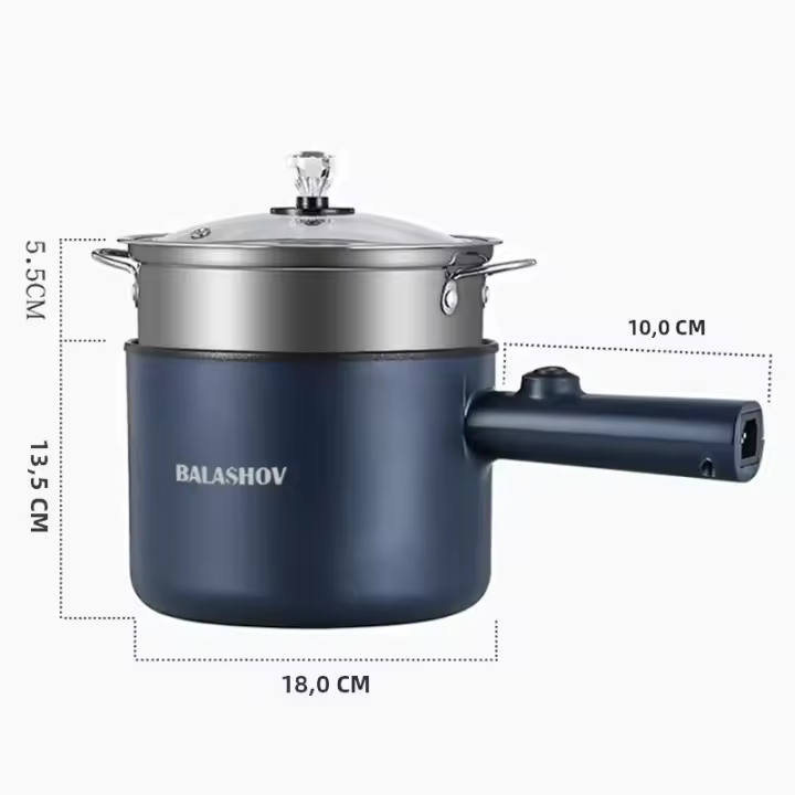 Mini Olla Eléctrica Multifuncional De Doble Capa Antiadherente Para Cocinar Fideos Y Sopas En Casa Herramienta De Cocina - 1