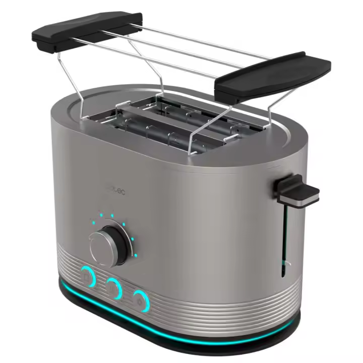 Shine&Toast Double Tostador vertical de acero con doble ranura corta y anillo luminoso con capacidad para 2 tostadas. - 1