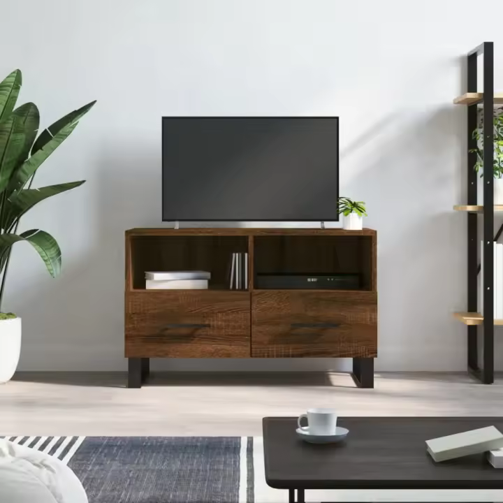 vidaXL Mueble para TV madera contrachapada roble marrón 80x36x50 cm - 1