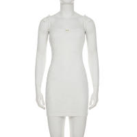 Vestido Bodycon De Encaje IAMSURE Estilo Playa Con Cuello Abierto Y Sin Mangas Para Mujer Moda Verano Callejera Sexy Mini Vestido - details 1
