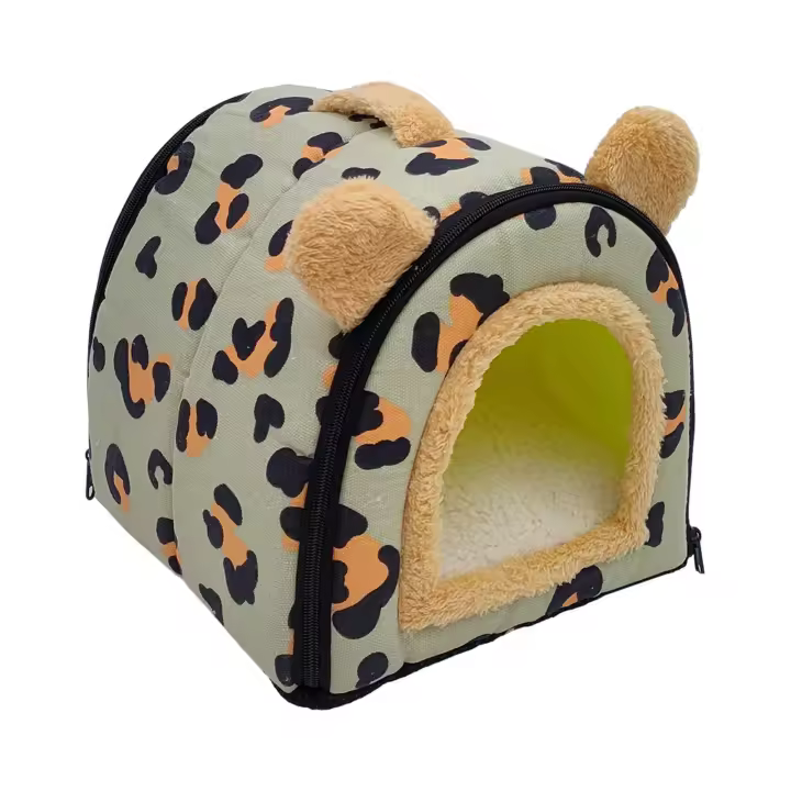Casa De Mascotas Plegable Confortable Para Todas Las Estaciones Cama Para Gatos Y Perros Con Almohadilla Desmontable Y Lavable Tamaño Grande Para Mascotas Pequeñas Y Medianas - 1