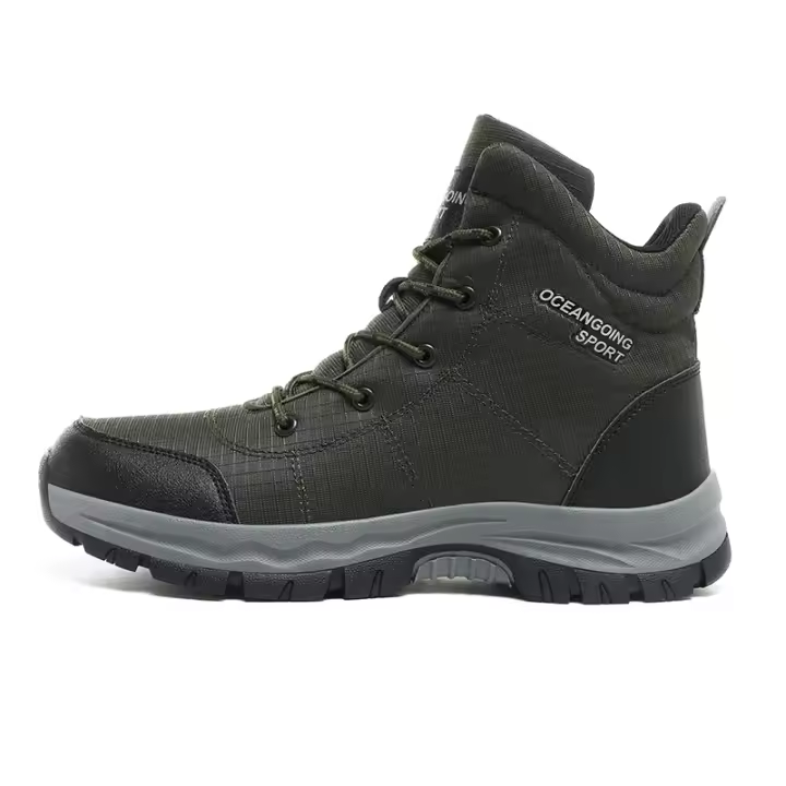 Botas De Invierno Para Hombre Con Piel Fuerte Antideslizante Impermeable Altura Del Tacón Medio Cordones Material De Suela De Goma - 1
