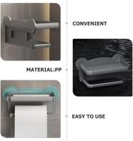 Portarrollos de papel higiénico con estante Portarrollos de papel higiénico Dispensador de rollos de papel higiénico montado en la pared Soporte para guardar teléfonos Accesorios de baño - details 2