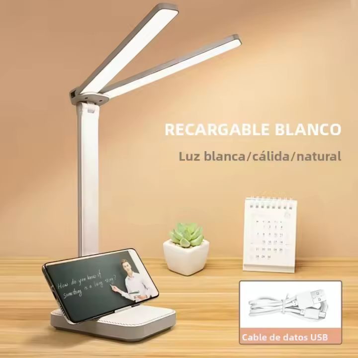 Lámpara De Mesa Plegable USB Recargable LED Táctil 3 Niveles De Brillo Protección Ocular Para Dormitorio Y Oficina - 1