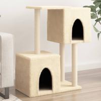 vidaXL Rascador para Gatos con Postes de Sisal Árbol Torre Gatitos Color Crema,  Gris claro,  Gris oscuro y mas - details 0