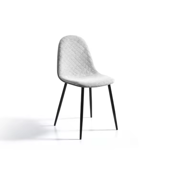 Meimon Silla de comedor con asiento en tejido verde claro jaspeado y trasera en polipiel verde oscuro. Medidas: 45 x 53 x 87 cm / Altura del asiento: 49 cm, sets de 4 unidades, pack de sillas - 1