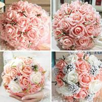 25pcs Rosas Artificiales Rojas Con Tallo Para Decoración De Bodas Y Fiestas De San Valentín Flores Artificial PE Para DIY - details 0