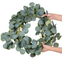 Vine De Hojas De Eucalipto Artificiales Para Decoración De Boda Y Jardín Planta Falsa De Hojas Verdes Para Arco De Boda Y Decoración Del Hogar - details 1