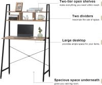 MIRAMAX-Escritorio de Computadora de Madera y Acero, Muebles de Oficina para PC, Mesa de Trabajo con Estante,Aprox 84x44x142 cm - details 3