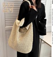 Bolsa de Playa de paja para Mujer, Bolsa de Playa Tejida de Verano, Bolso de mano de hombro, Bolso Bohemio - details 7