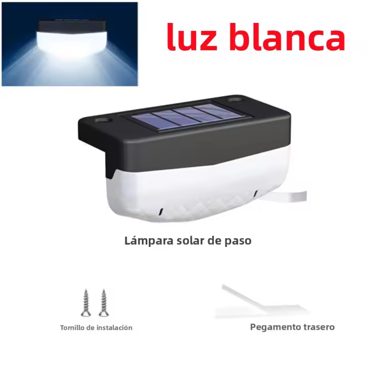 VzzUoo Luz Solar LED Para Escaleras Impermeable Para Jardín Patio Terraza Guardarriel Escalones Iluminación Landscape - 1