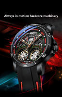 Reloj Mecánico Para Hombre Ailang Con Doble Tourbillon Esqueleto Y Calendario Resistente Al Agua Con Correa De Silicona Luminoso Y Multi-function - details 1
