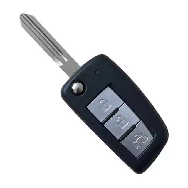 AUTOZOCO Carcasa Mando Llave De Coche 3 Botones Compatible con Nissan Qashqai Micra Navara Almera Juke Note X-Trail Pathfinder Murano Pulsar, 3 Botones, Botones de Abrir, Cerrar y Maletero - 1