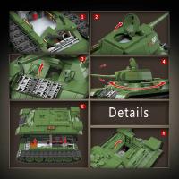 Bloques De Construcción Militar Sherman M4A3 Tanque Medio UK Churchill KV-1 Panzer IV T-34 Juguetes Educativos Para Niños Regalos Para Adultos - details 10