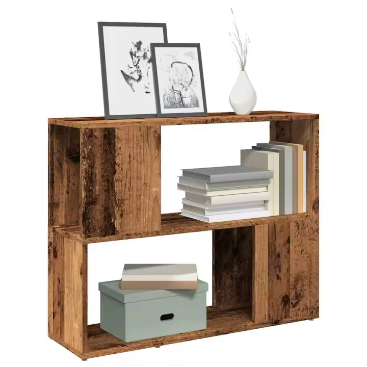 vidaXL Estantería/divisor de espacios madera envejecida 80x24x63 cm - 1