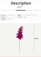 Orquídeas Artificiales De Látex Con 9 Mariposas Para Decoración De Habitaciones Y Mesas Fiesta De Boda Disponibles En Color Natural - details 2