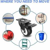 BIT 4 ruedas giratorias para muebles/transporte, ruedas para muebles, ruedas para carga pesadas, capacidad de carga total 300 kg - details 4