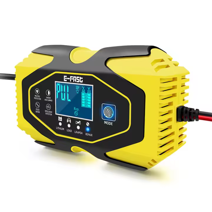 Cargador Inteligente De Batería LiFePO4 De Litio 12V/6A 24V/3A Automático Y Rápido Para Baterías De Plomo-Acero 50AH 75AH 90AH 100AH Material ABS - 1