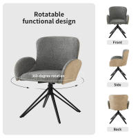 Silla de estar, Silla de Restaurante, Silla de maquillaje, Silla de estilo de moda Moderna, patias de Hierro Negro, Silla ergonómica con Silla, Silla giratoria de 360 Grados - details 1