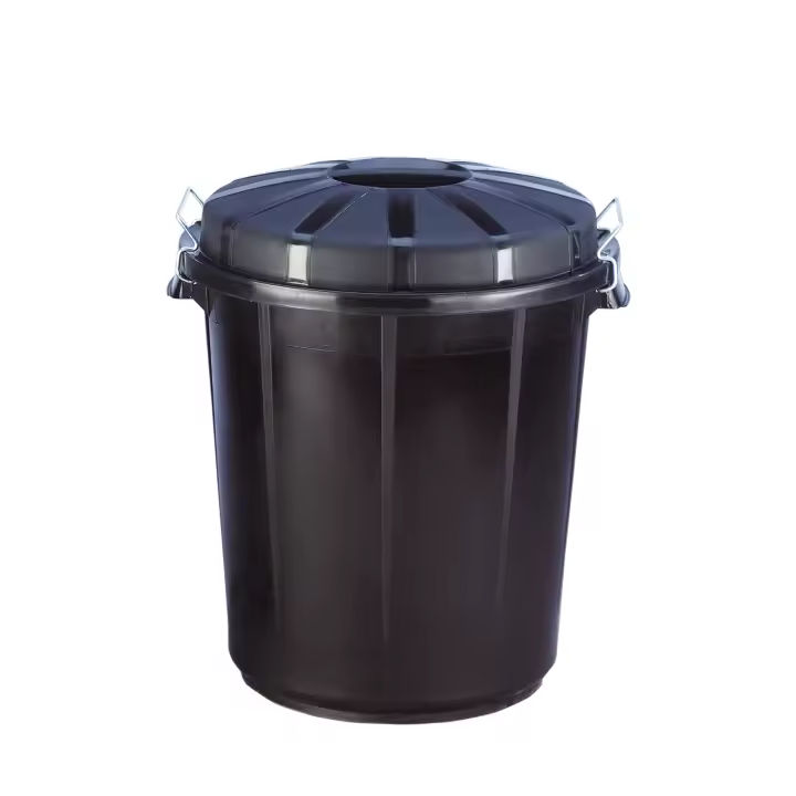 Denox Cubo Industrial 70 Litros Negro para Industria y Hostelería con Asas Ergonómicas y Cierre Metálico - 1