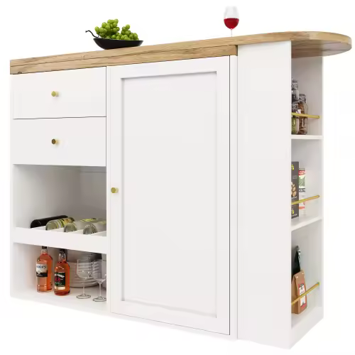 Mesa de bar giratoria 360° RisingFF, cuerpo principal 105 x 39 x 102 cm, adecuada para restaurantes, salas de estar, etc. - 1