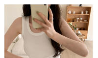 Top Corto De Verano Para Mujer Sin Mangas En Estilo Casual Suéter De Encaje Con Ribbing Solido Camiseta De O-Neck Moda Urban Streetwear - details 19