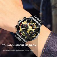 Reloj De Lujo Para Hombre En Malla Dorada Con Cuerda De Cuero Reloj De Cuarzo Negocios Reloj Luminoso Reloj Masculino Relogio Masculino - details 1