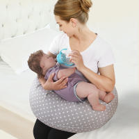 Mujeres embarazadas almohada protección de la cintura lado dormir almohada bebé anti-escupir hasta cojín bebé alimentación del bebé funda de almohada extraíble y lavable - details 4