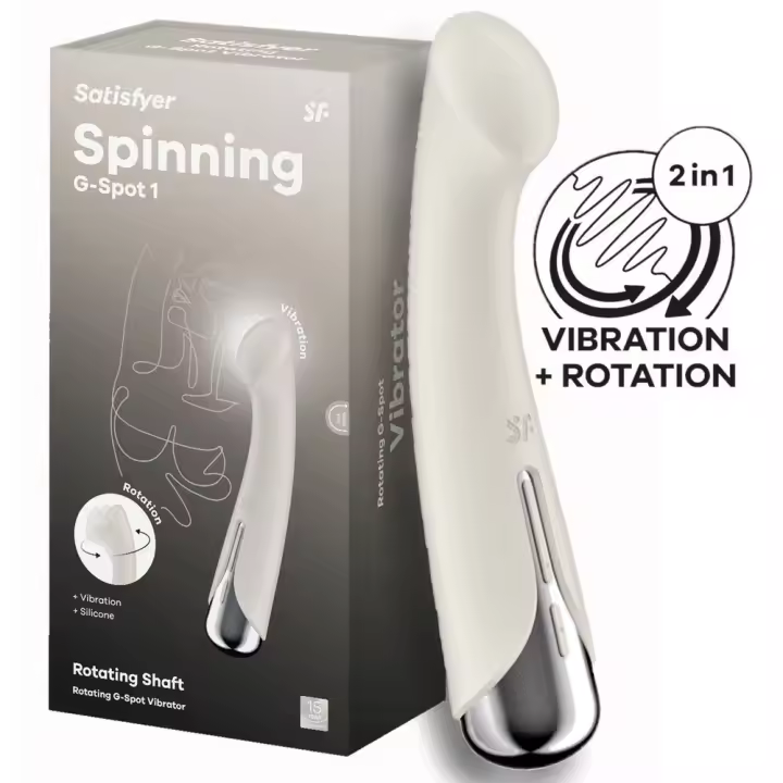 SATISFYER SPINNING G-SPOT 1 VIBRADOR Y ROTADOR COLOR BEIGE DILDO JUGUETES SEXUALES - 1