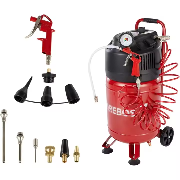 Arebos Compresor de Aire Comprimido Portátil - 30L - 1500W - Sin Aceite - 1