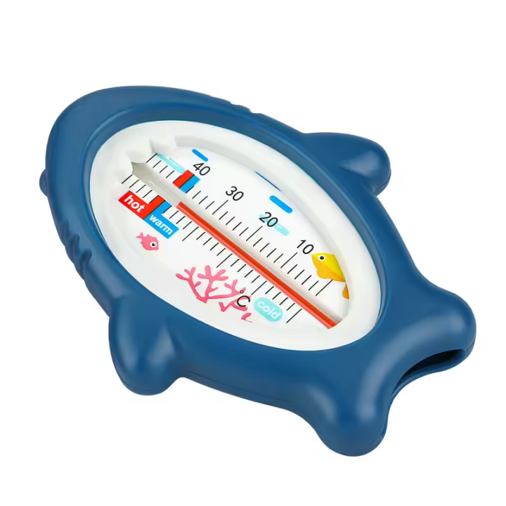 Termómetro de agua Swimbobo, termómetro de baño para bebé, termómetro de vidrio con forma de tiburón de dibujos animados. - 1
