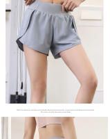 Shorts De Yoga Para Mujer Con Bolsillo Doble Capa De Tela Deportiva Fitness Running Entrenamiento En El Gimnasio - details 9