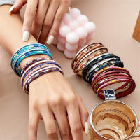 Pulsera Bohemia Vintage De Cuero Genuino Para Mujeres Y Hombres Hecha a Mano Con Cierre Magnético Ancho Joyería De Moda - details 1