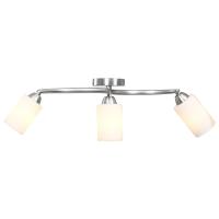 vidaXL Lámpara de techo pantallas cerámica cono blanco 3 bombillas E14 - details 0