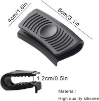 2 pares de manoplas de silicona caliente olla agarre mango cubierta manga agarre Mitt pizca agarre microondas sartenes anti-escaldado guantes griddles manopla, gris negro - details 0