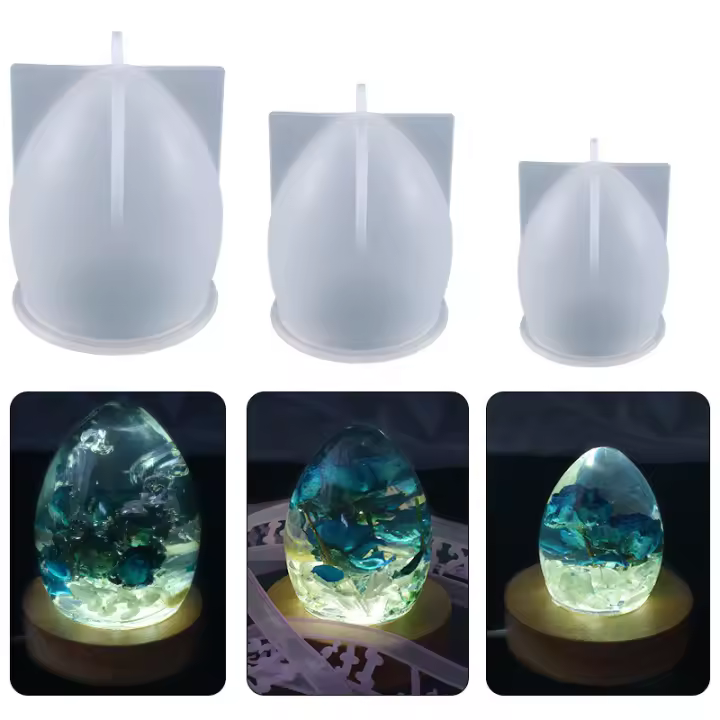 Molde De Silicona Para Resina Epoxy DIY Forma De Huevo Grande Lámpara De Noche Estrella Molde Para Pendiente De Bola - 1