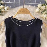 YuooMuoo Vestido Sin Mangas De Hombre Casual Para Verano Blanco Y Negro A-Line O-Cuello Cierre De Pulsera Longitud De Rodilla - details 7