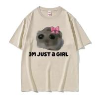 Camiseta De Moda Vintage Kawaii Triste De Hamster Divertida Para Hombres Y Mujeres Verano Casual Oversize Streetwear Polyester - details 6