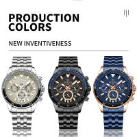 Reloj De Cuarzo Para Hombre REWARD En Acero Inoxidable Dorado Deportivo Resistente Al Agua Con Cronógrafo Y Calendario Completo - details 4