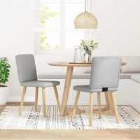 vidaXL Sillas de comedor 2 uds tela en color Gris nube/Crema/Lino y más | cómodas modernas ergonómicas para comedor cocina salón hogar - details 0