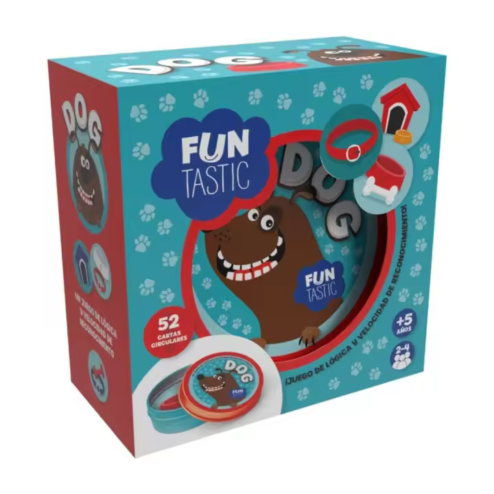 IMAGILAND - JUEGO DE CARTAS REDONDAS DOG CON CAJA, FUJ008, TIENDA CON LICENCIA OFICIAL - 1