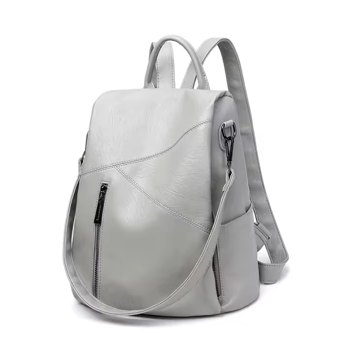 Mujer de la moda Cuero genuino mochilas patchwork Vaca hombres Bolsa antirobo Viaje Colegio para Niños - 1