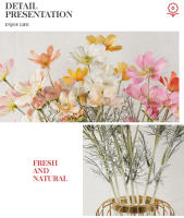 1PC Flor De Seda Artificial Camomila Daisy Para Decoración De Hogar Fiesta Boda Habitación Uflower Estilo Rama De Flores - details 1