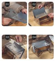 BOPORO Barbacoa Portátil: Parrilla de Acero Inoxidable Plegable para Camping Al Aire Libre - details 5