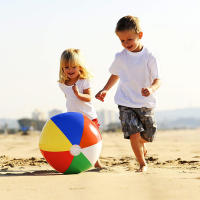 Bola De Playa Inflable De PVC Colores Para Niños Juguete Deportivo Interactivo Para Piscina Divertido Regalo De Verano Con Estampado Rayado - details 1